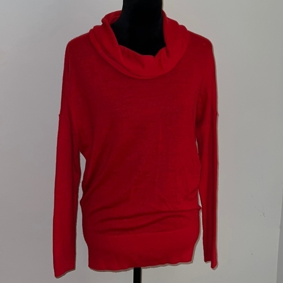 LOFT red cowl neck light red long sleeves sweater Sz L - Picture 1 of 7